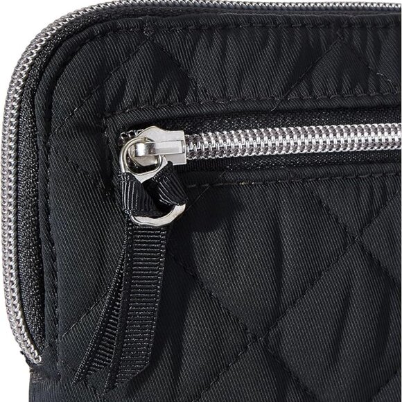 Vera Bradley RFID 3/4 Zip Wristlet – Black Performance Twill – Gunmetal Hardware - Picture 3 of 5